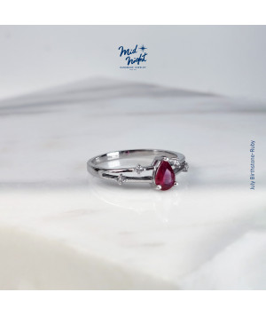 July Birthstone-Ruby Droplet Ring